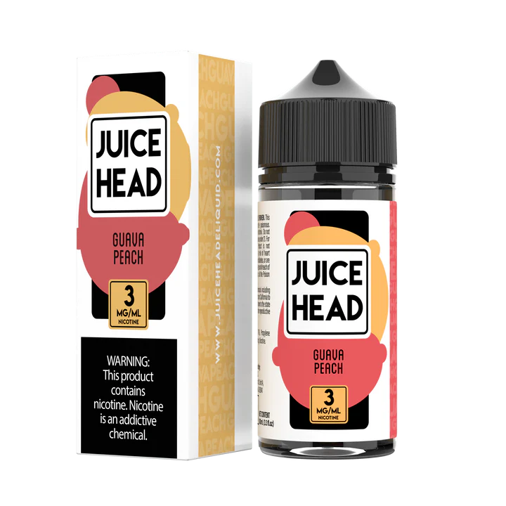 JUICE HEAD FREEBASE - GUAVA PEACH - 100ML (0MG-3MG-6MG)