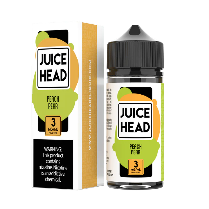 JUICE HEAD FREEBASE - PEACH PEAR - 100ML (0MG-3MG-6MG)