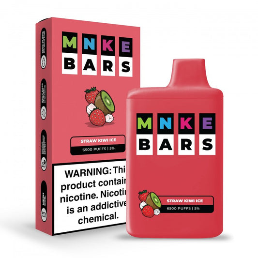 MNKE BARS DISPOSABLE – STRAW KIWI ICE – 6500 PUFFS (20MG-50MG)