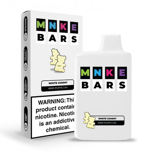 MNKE BARS DISPOSABLE – WHITE GUMMY ICE – 6500 PUFFS (20MG-50MG)