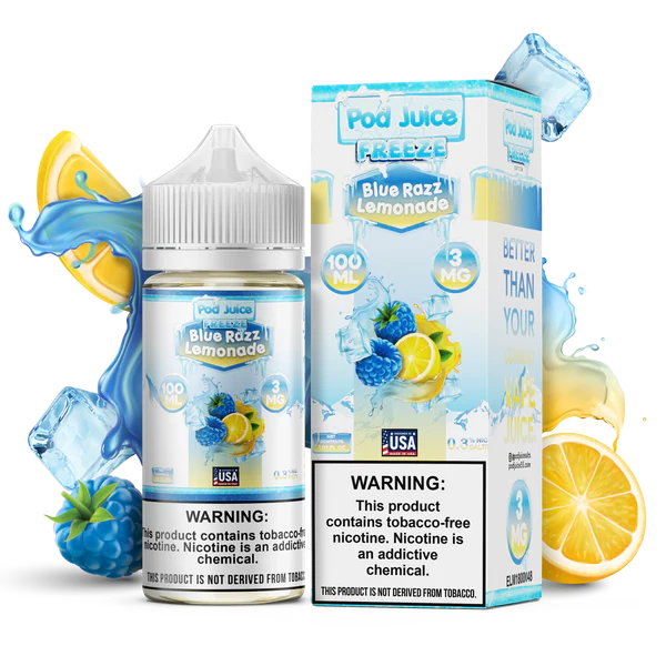 POD JUICE – BLUE RAZZ LEMONADE FREEZE – 100ML (3MG-6MG-12MG-18MG)