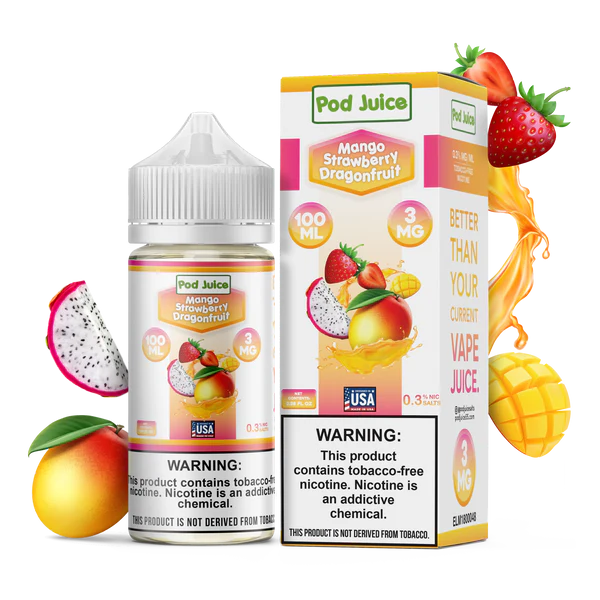 POD JUICE – MANGO STRAWBERRY DRAGONFRUIT – 100ML (3MG-6MG-12MG-18MG)