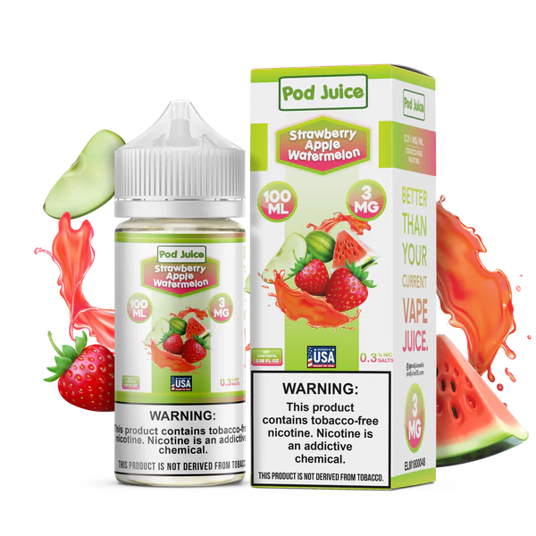 POD JUICE – STRAWBERRY APPLE WATERMELON – 100ML (3MG-6MG-12MG-18MG)