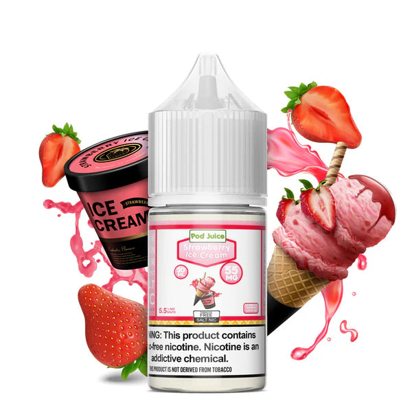 POD JUICE NIC SALT - STRAWBERRY ICE CREAM – 30ML (35MG-55MG)