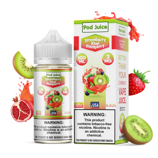 POD JUICE – STRAWBERRY KIWI POMBERRY – 100ML (3MG-6MG-12MG-18MG)