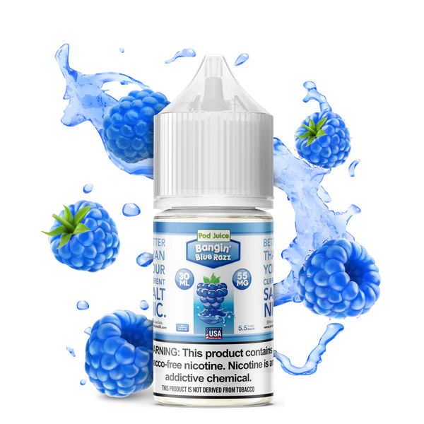 POD JUICE NIC SALT - BANGIN' BLUE RAZZ – 30ML (35MG-55MG)