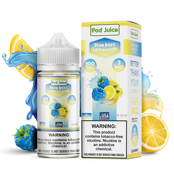 POD JUICE – BLUE RAZZ LEMONADE – 100ML (3MG-6MG-12MG-18MG)