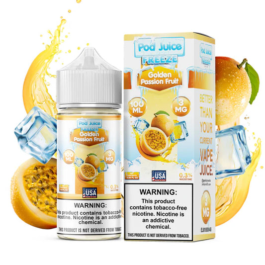 POD JUICE – GOLDEN PASSIONFRUIT FREEZE – 100ML (3MG-6MG-12MG-18MG)