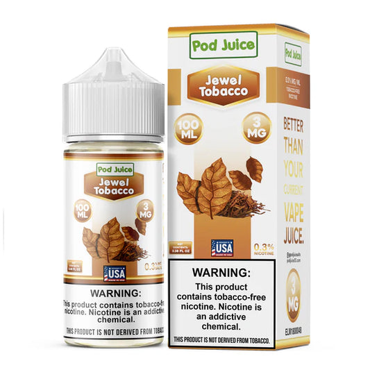 POD JUICE – JEWEL TOBACCO – 100ML (3MG-6MG-12MG-18MG)