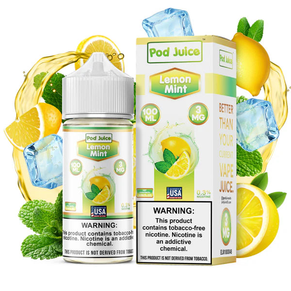 POD JUICE – LEMON MINT – 100ML (3MG-6MG-12MG-18MG)