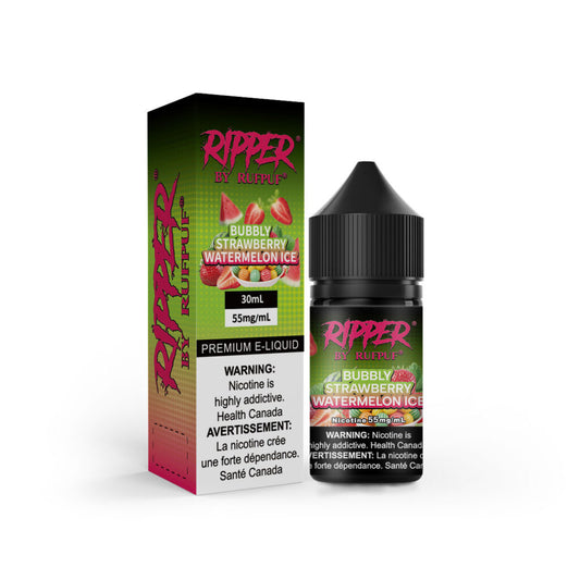 RUFPUF RIPPER NIC SALT – BUBBLY STRAWBERRY WATERMELON ICE – 30ML (20MG-35MG-55MG)