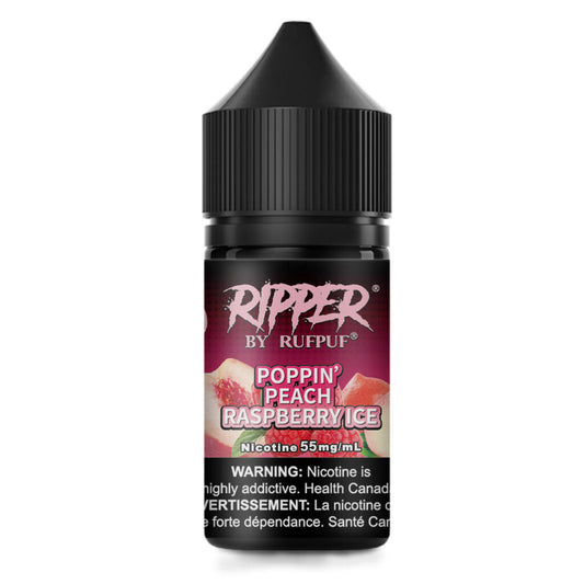 RUFPUF RIPPER NIC SALT – POPPIN PEACH RASPBERRY ICE – 30ML (20MG-35MG-55MG)