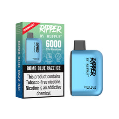 RUFPUF RIPPER DISPOSABLE – BOMB BLUE RAZZ ICE – 6000 PUFFS (50MG)