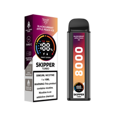 SKIPPER TURBO DISPOSABLE VAPE – BLACKCURRANT APPLE PEACH ICE 50MG (10000PUFFS)