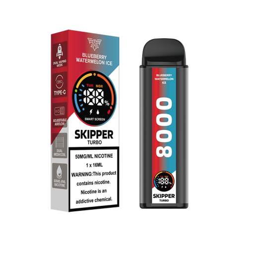 SKIPPER TURBO DISPOSABLE VAPE – BLUEBERRY WATERMELON ICE 50MG (10000PUFFS)