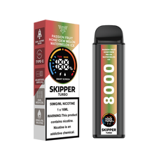 SKIPPER TURBO DISPOSABLE VAPE – PASSION FRUIT HONEYDEW MELON WATERMELON ICE 50MG (10000PUFFS)