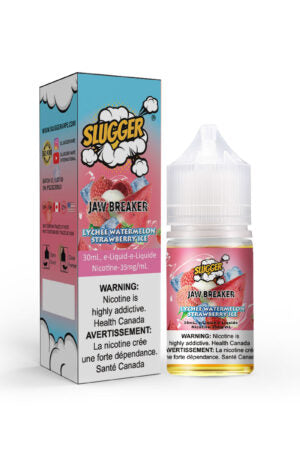 SLUGGER JAW BREAKER SERIES NIC SALT – LYCHEE WATERMELON STRAWBERRY ICE – 30ML (20MG-35MG-50MG) - Buy Online Vape On Best Prices From Pakistan Vape Shop | De Vapors Area