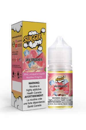 SLUGGER JAW BREAKER SERIES NIC SALT – PEACH WATERMELON ICE – 30ML (20MG-35MG-50MG) - Buy Online Vape On Best Prices From Pakistan Vape Shop | De Vapors Area