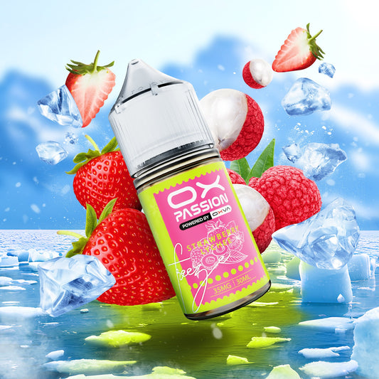 OX PASSION NIC SALT – STRAWBERRY LYCHEE FREEZE – 30ML (35MG-55MG)