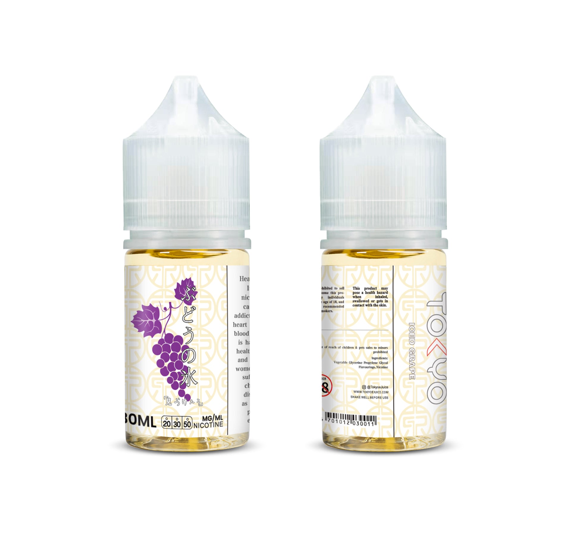 TOKYO E-LIQUIDS NIC SALT – ICED GRAPE – 30ML (30MG-50MG) - Buy Online Vape On Best Prices From Pakistan Vape Shop | De Vapors Area