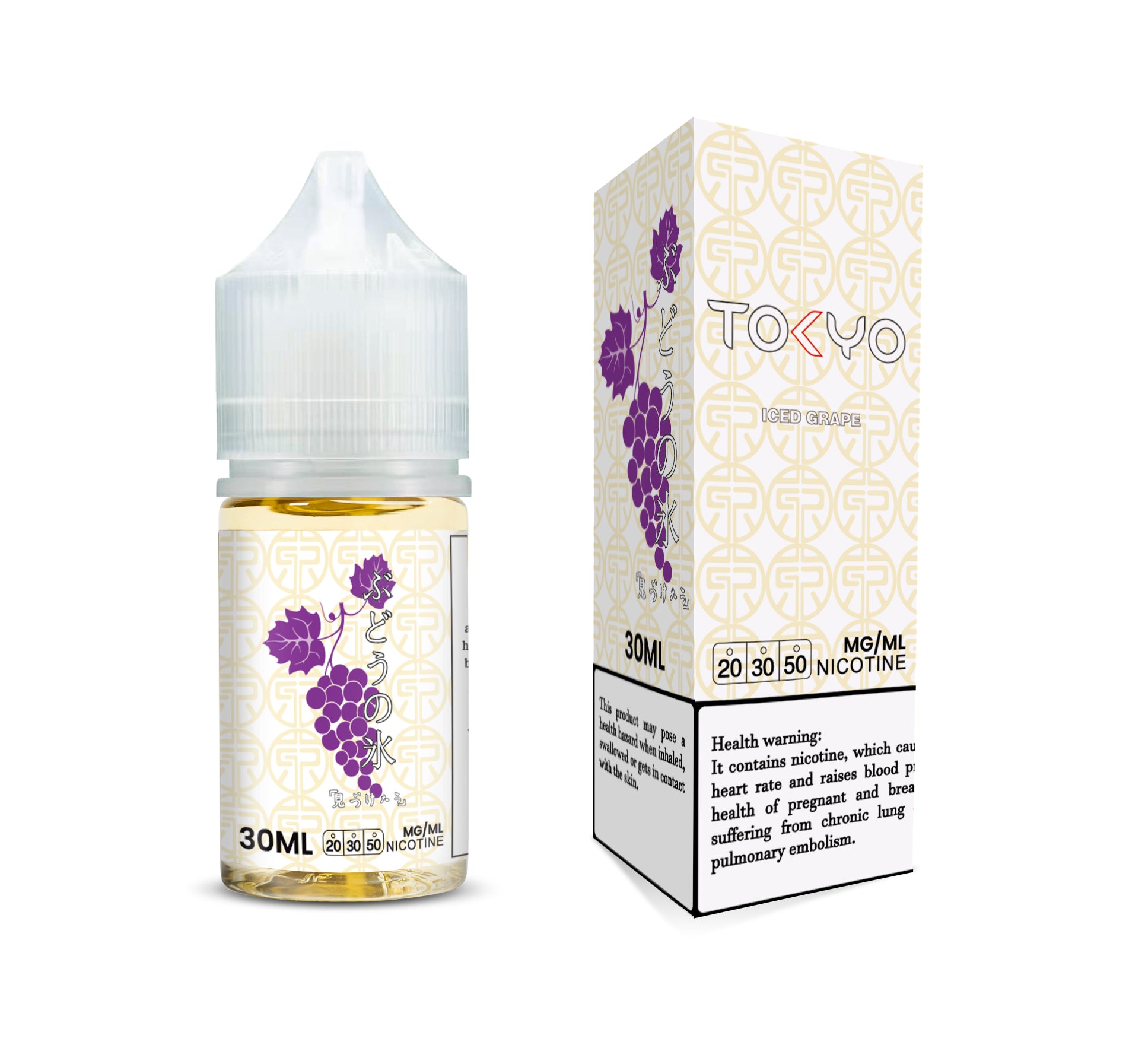 TOKYO E-LIQUIDS NIC SALT – ICED GRAPE – 30ML (30MG-50MG) - Buy Online Vape On Best Prices From Pakistan Vape Shop | De Vapors Area