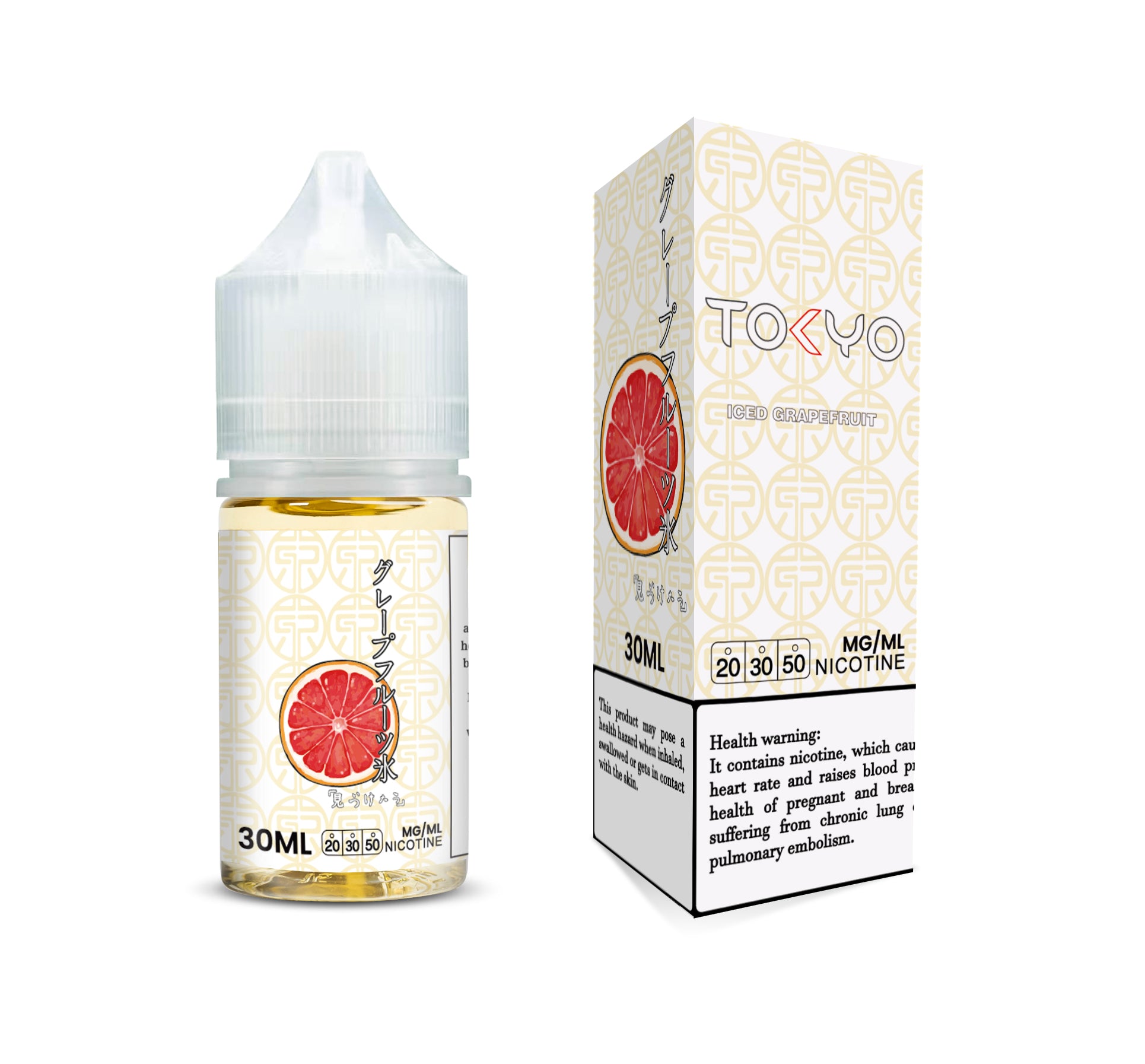 TOKYO E-LIQUIDS NIC SALT – ICED GRAPEFRUIT – 30ML (30MG-50MG) - Buy Online Vape On Best Prices From Pakistan Vape Shop | De Vapors Area