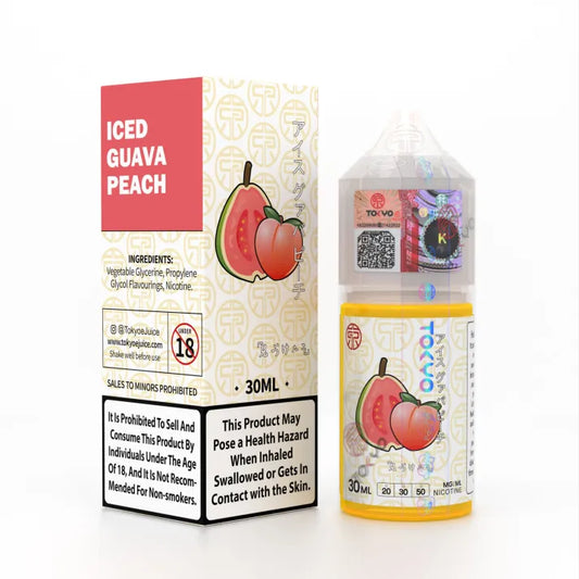 TOKYO E-LIQUIDS NIC SALT – ICED GUAVA PEACH – 30ML (20MG-30MG-50MG)