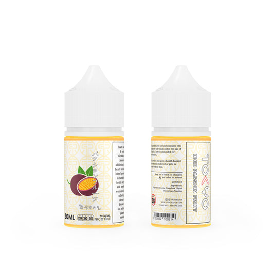 TOKYO E-LIQUIDS NIC SALT – ICED PASSION FRUIT – 30ML (20MG-30MG-50MG) - Buy Online Vape On Best Prices From Pakistan Vape Shop | De Vapors Area