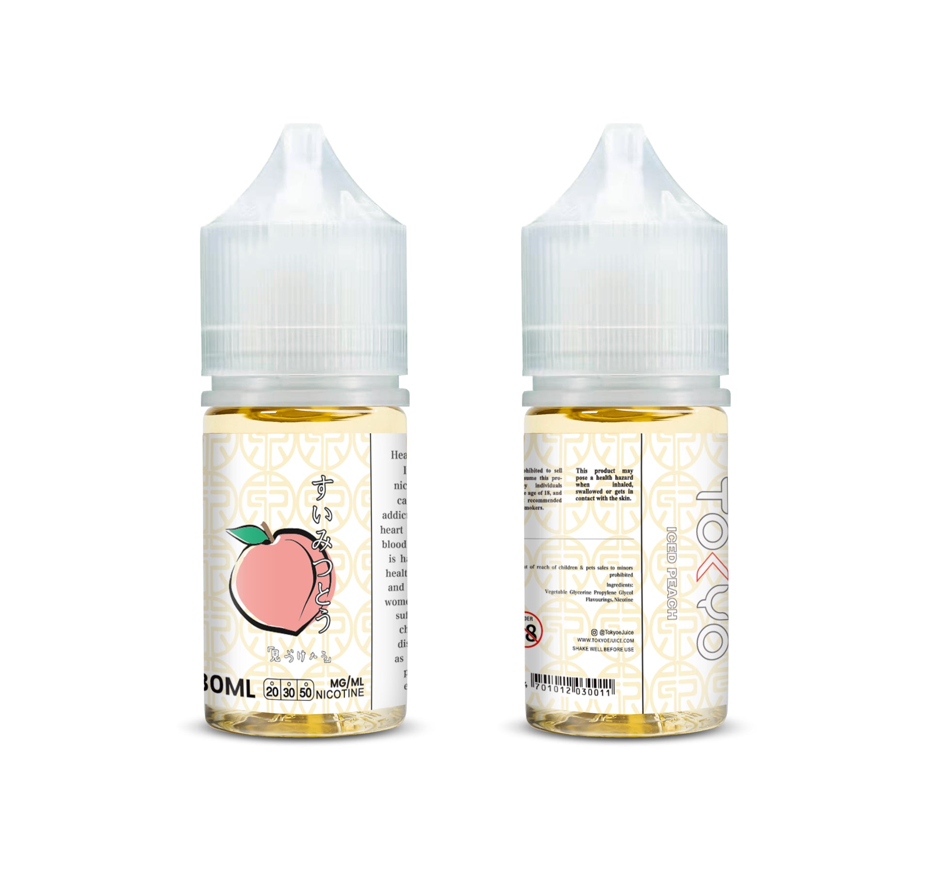 TOKYO E-LIQUIDS NIC SALT – ICED PEACH – 30ML (20MG-30MG-50MG) - Buy Online Vape On Best Prices From Pakistan Vape Shop | De Vapors Area