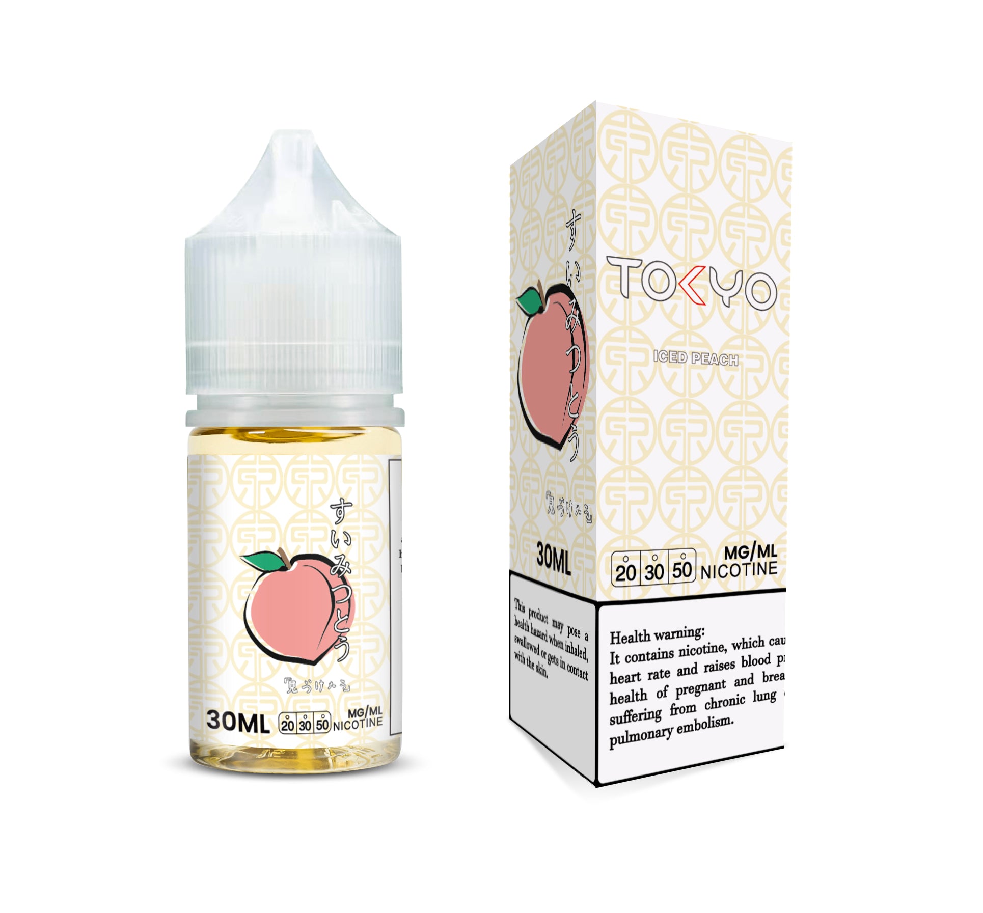 TOKYO E-LIQUIDS NIC SALT – ICED PEACH – 30ML (20MG-30MG-50MG) - Buy Online Vape On Best Prices From Pakistan Vape Shop | De Vapors Area