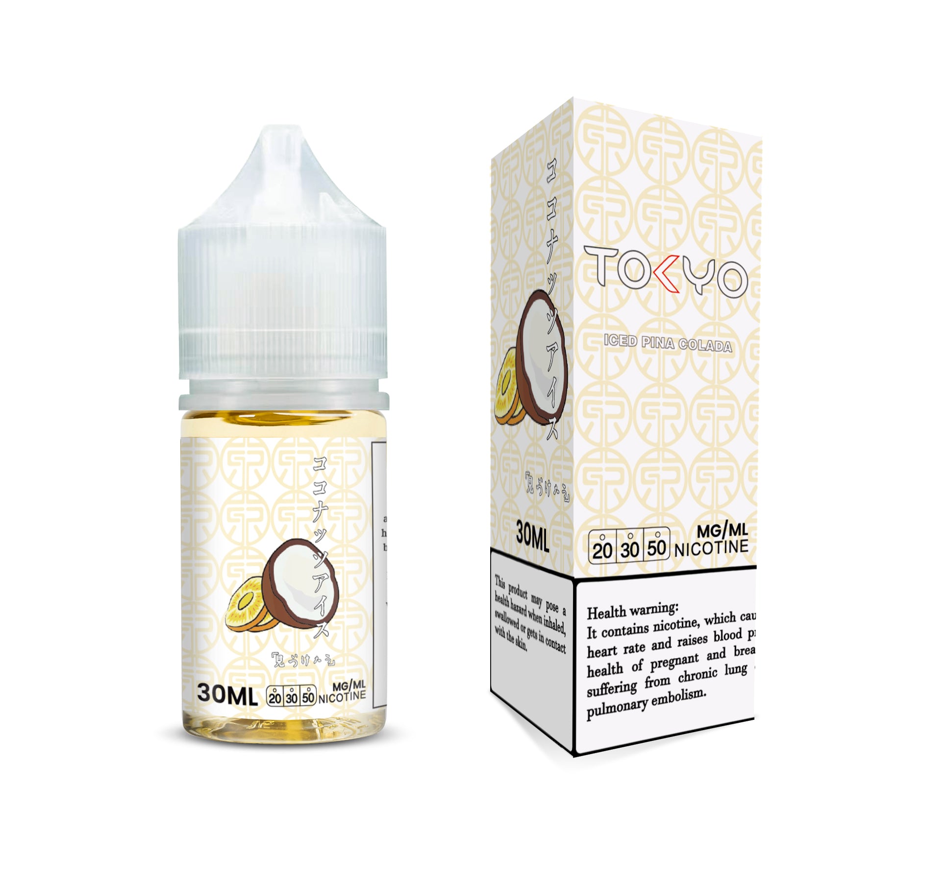 TOKYO E-LIQUIDS NIC SALT – ICED PINA COLADA – 30ML (20MG-30MG-50MG) - Buy Online Vape On Best Prices From Pakistan Vape Shop | De Vapors Area