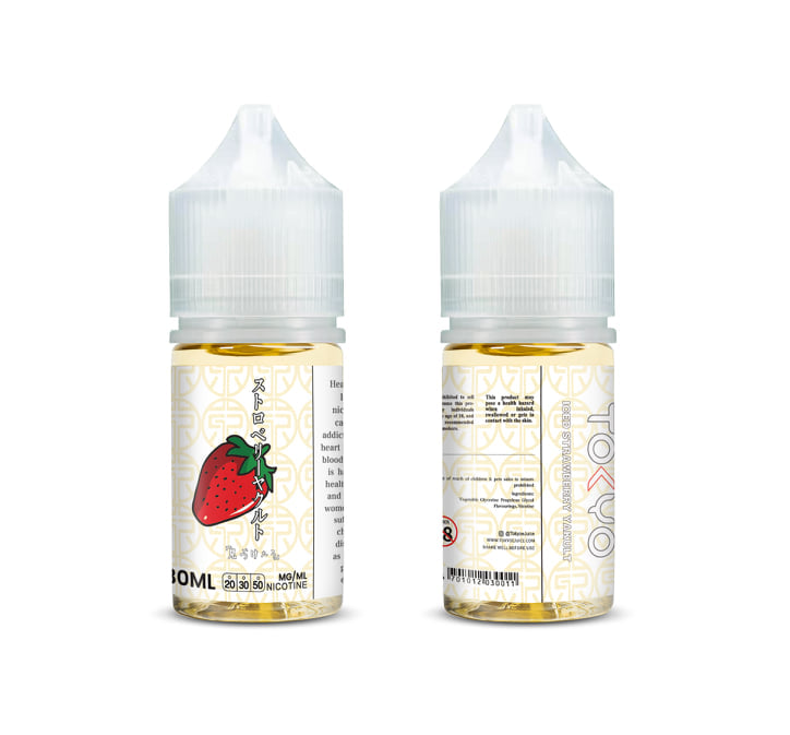 TOKYO E-LIQUIDS NIC SALT – ICED STRAWBERRY YAKULT – 30ML (30MG-50MG) - Buy Online Vape On Best Prices From Pakistan Vape Shop | De Vapors Area