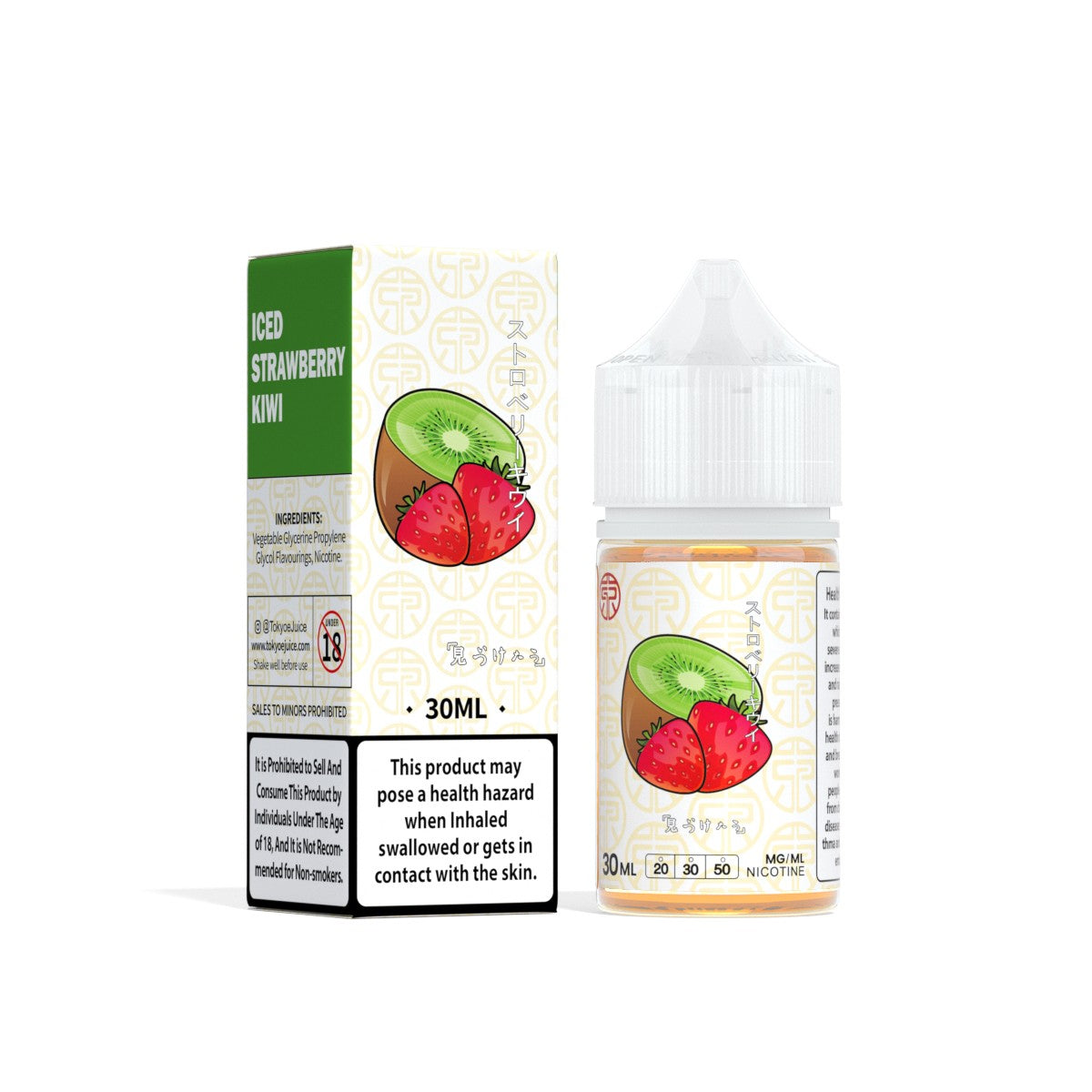 TOKYO E-LIQUIDS NIC SALT – ICED STRAWBERRY KIWI – 30ML (20MG-30MG-50MG) - Buy Online Vape On Best Prices From Pakistan Vape Shop | De Vapors Area