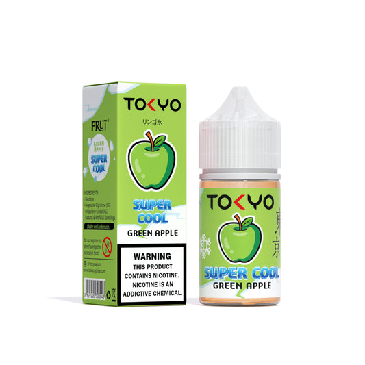 TOKYO SUPER COOL NIC SALT SERIES – GREEN APPLE ICED – 30ML (35MG-50MG) - Buy Online Vape On Best Prices From Pakistan Vape Shop | De Vapors Area